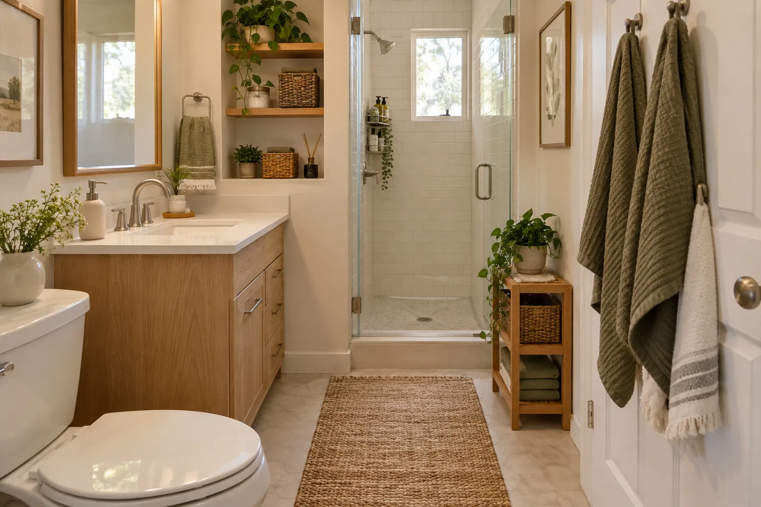 Organized small bathroom